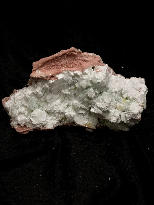 Pink Coral with Barite Crystal, Stilbite with Yellow Calcite and Green Hues - 107PC