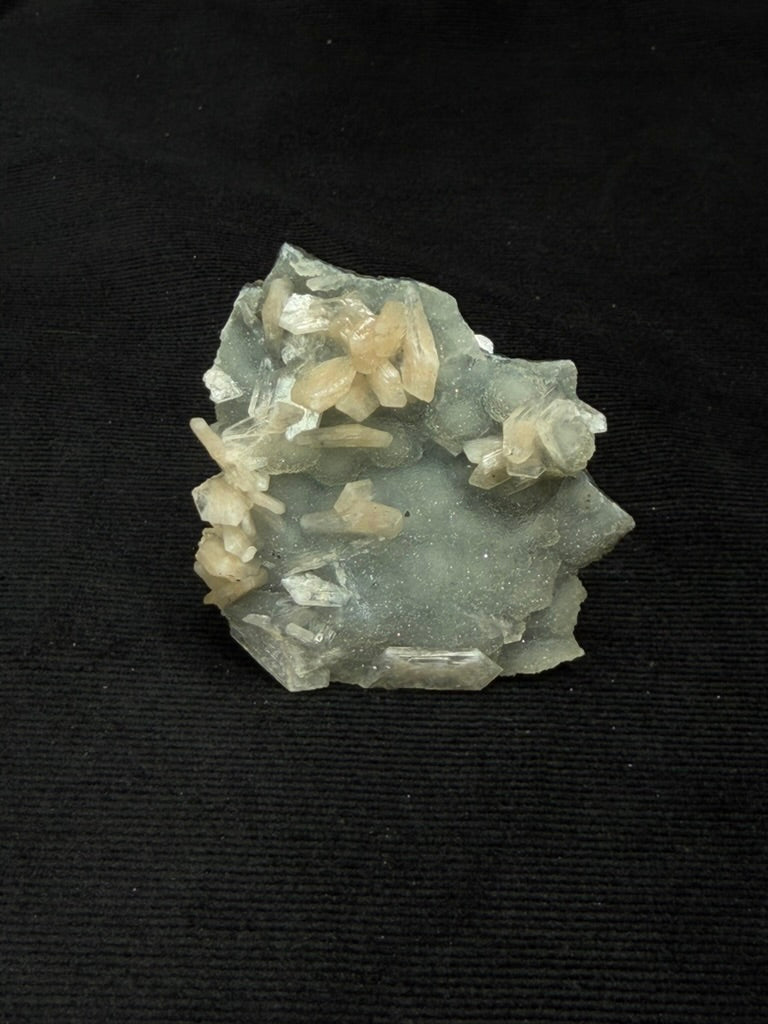 Blue Grey Chalcedony with Peach Stilbite Specimen - 72CC
