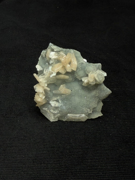 Blue Grey Chalcedony with Peach Stilbite Specimen - 72CC