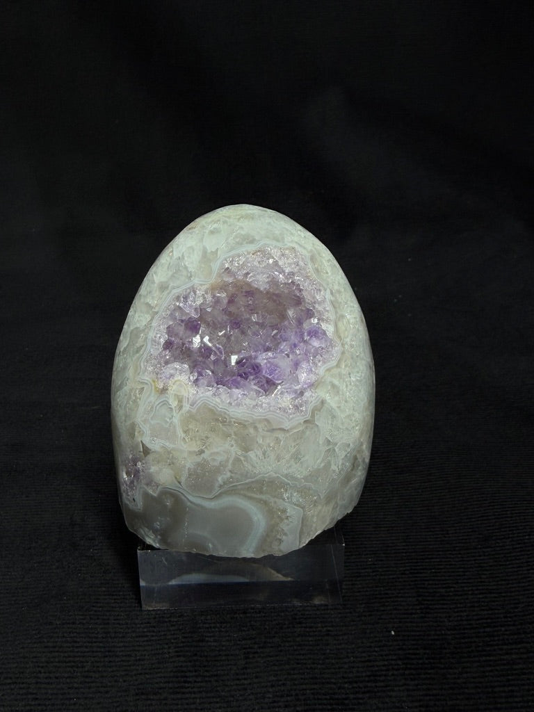 Brazilian Pink Amethyst Freeform with Purple Druzy - 66C