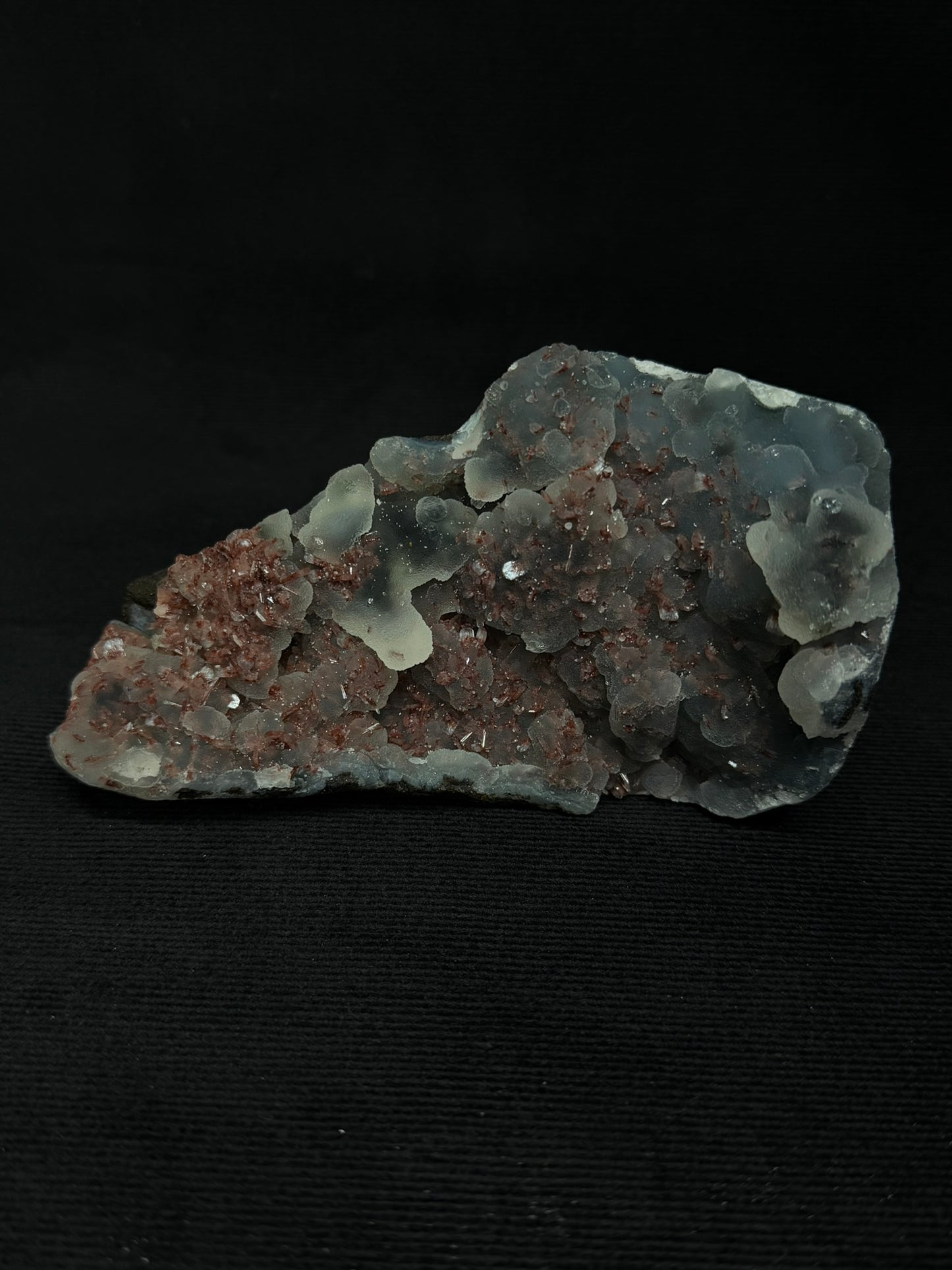 Indian Blue & Grey Chalcedony with Chocolate Heulandite Specimen - 240CH
