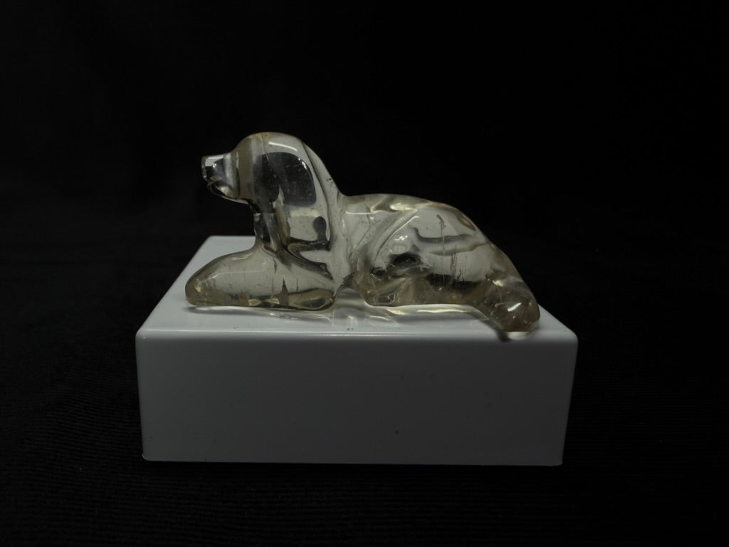 Smokey Quartz Hand Carved Dog - 28D