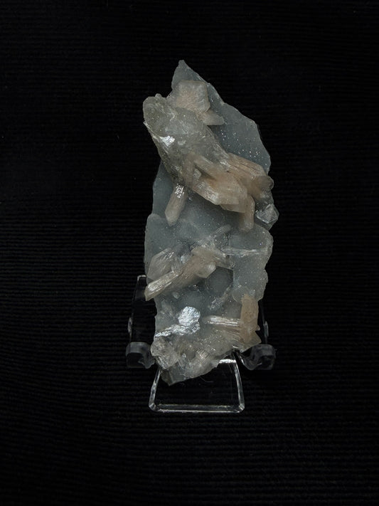 Blue Grey Chalcedony with Peach Stilbite Specimen - 49GC