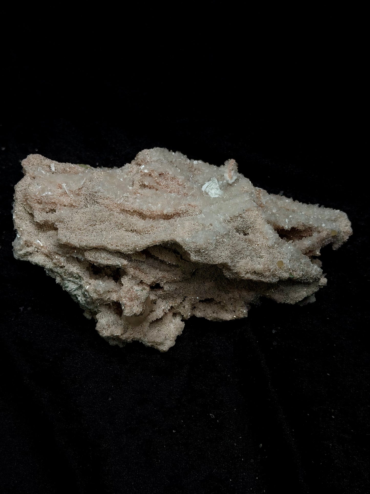 Sparkling Pink Coral with Barite Crystal and Stilbite with Yellow Calcite - 184PC