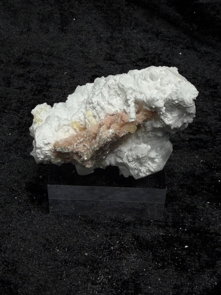 Pink Coral with Barite Crystal, with Stilbite and Yellow Calcite - 52PC