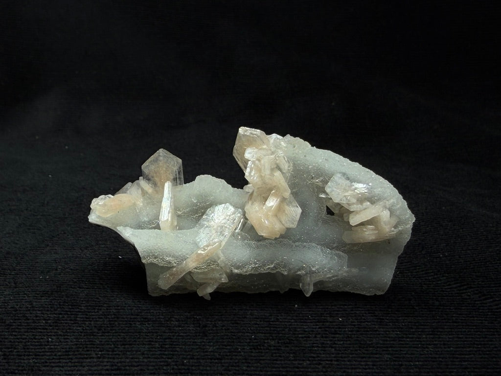 Blue Grey Chalcedony with Peach Stilbite Specimen - 68CS