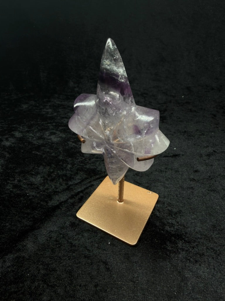 Brazilian Purple Phantom Amethyst Starts on Rose Gold Stand - 120S