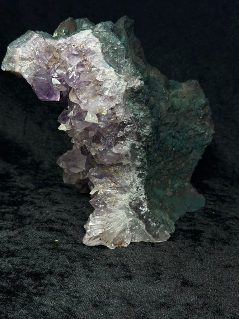 Brazilian Purple Amethyst Freeform with Green Jasper and Calcite - 88A