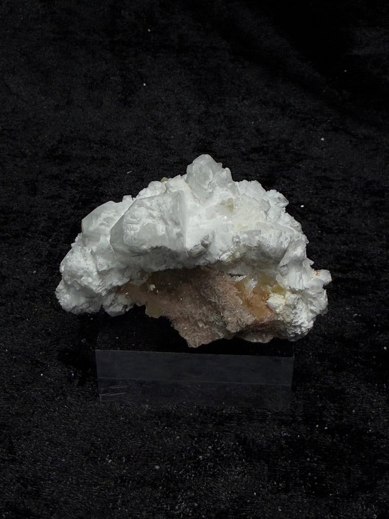 Pink Coral with Barite Crystal, with Stilbite and Yellow Calcite - 52PC