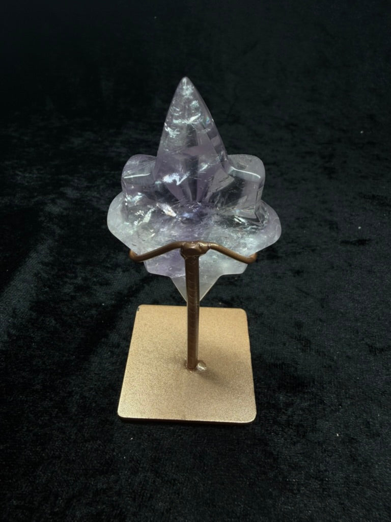 Brazilian Purple Phantom Amethyst Starts on Rose Gold Stand - 102S