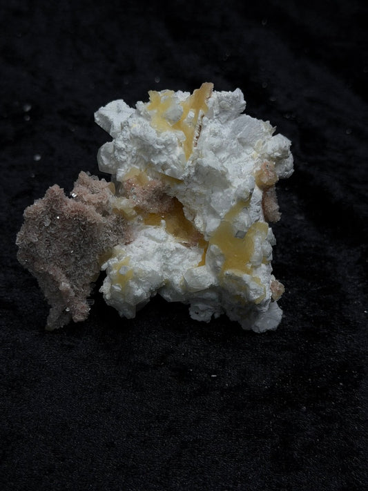 Pink Coral with Barite Crystal, with Stilbite and Yellow Calcite - 81PC