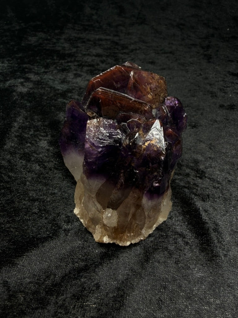 Brazilian Purple Amethyst Freeform Cutbase with Dark Red Hues and Inclusions 129AI