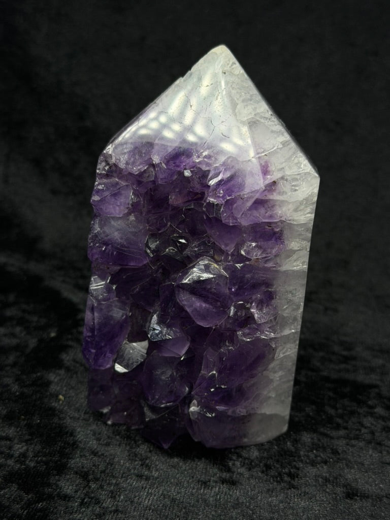 Brazilian Purple Amethyst Tower with Gorgeous Green Jasper Back - 130AT