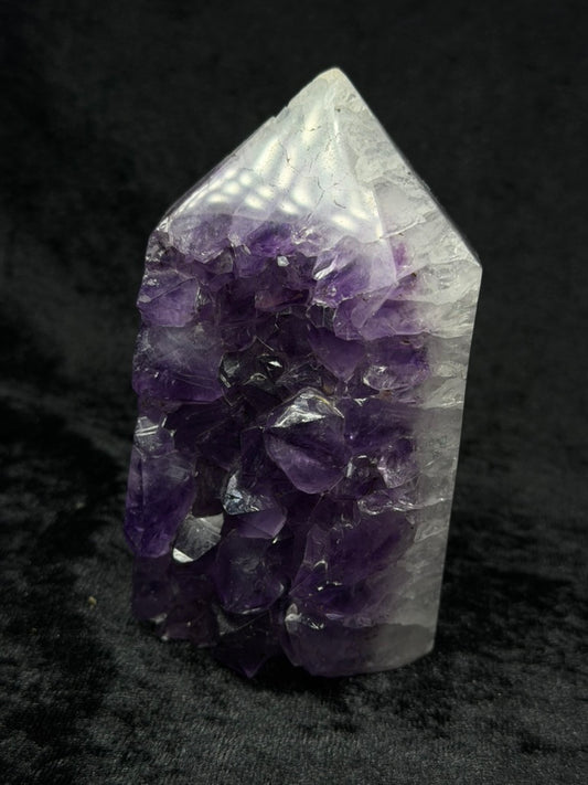 Brazilian Purple Amethyst Tower with Gorgeous Green Jasper Back - 130AT