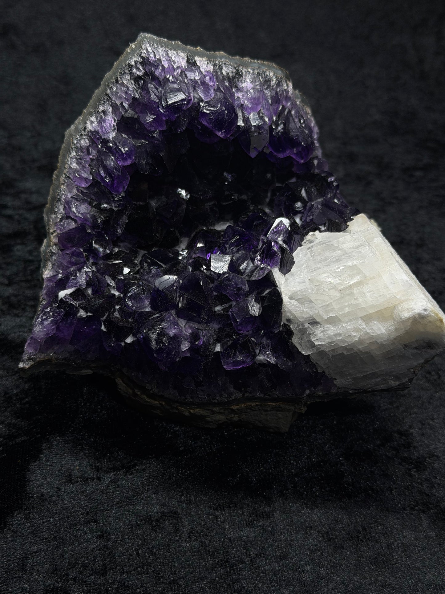 Brazilian Deep Purple Amethyst Freeform with Calcite - 306A