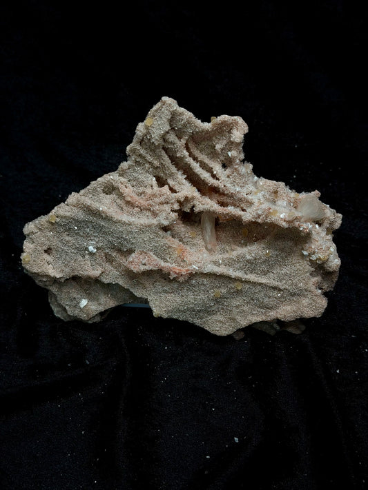 Pink Coral with Barite Crystal, Stilbite with Yellow Calcite and Green Hues - 112PC